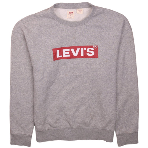 Levi's Men's Grey XS Relaxed Fit Logo Crew Neck Sweatshirt