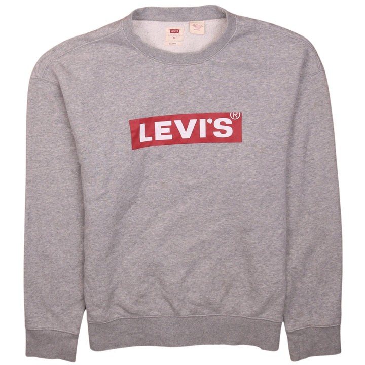 Levi's Men's Grey XS Relaxed Fit Logo Crew Neck Sweatshirt