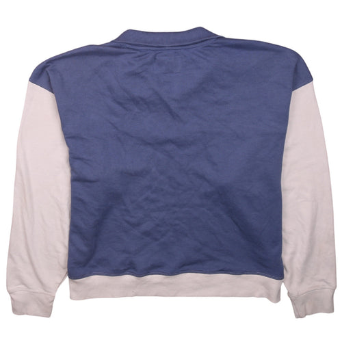 Champion Men's Blue White 1/4 Zip Sweatshirt L Regular Fit