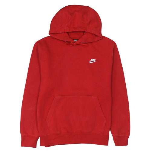 Nike Men's Red Pullover Hoodie Medium Logo Fleece Sweatshirt
