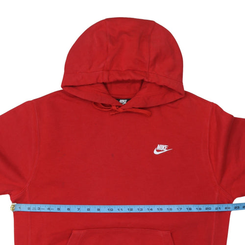 Nike Men's Red Pullover Hoodie Medium Logo Fleece Sweatshirt