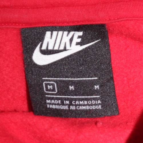 Nike Men's Red Pullover Hoodie Medium Logo Fleece Sweatshirt