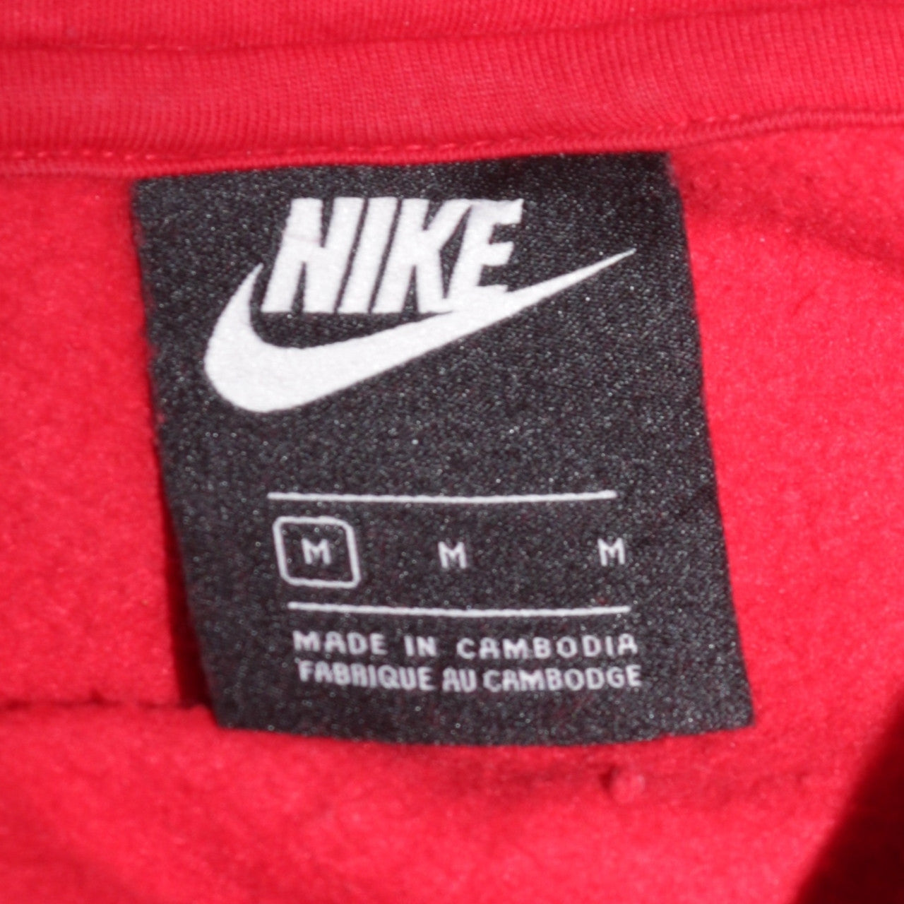 Nike Men's Red Pullover Hoodie Medium Logo Fleece Sweatshirt