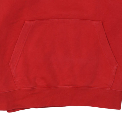 Nike Men's Red Pullover Hoodie Medium Logo Fleece Sweatshirt