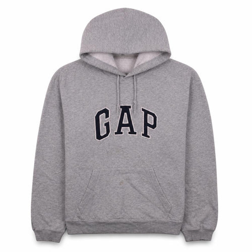 Gap Womens Grey Pullover Hoodie Medium Relaxed Fit Logo Sweatshirt