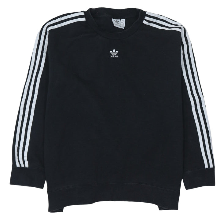 Adidas Women Black Long Sleeve Sweatshirt UK 18 Crew Neck Pullover