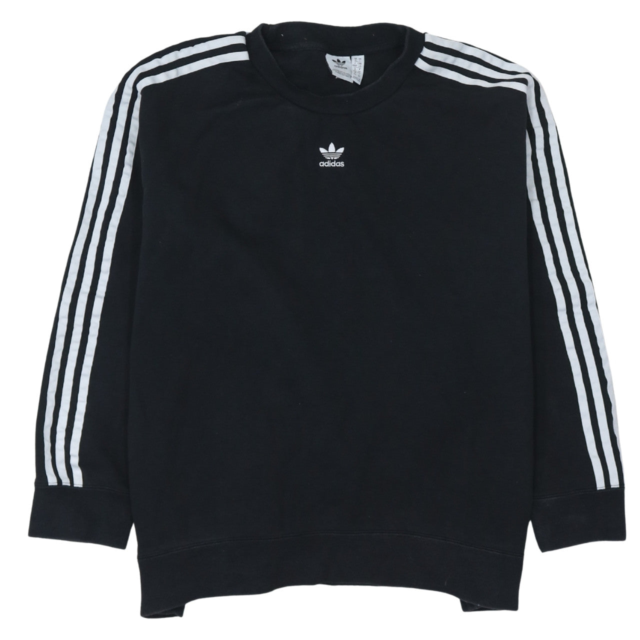 Adidas Women Black Long Sleeve Sweatshirt UK 18 Crew Neck Pullover