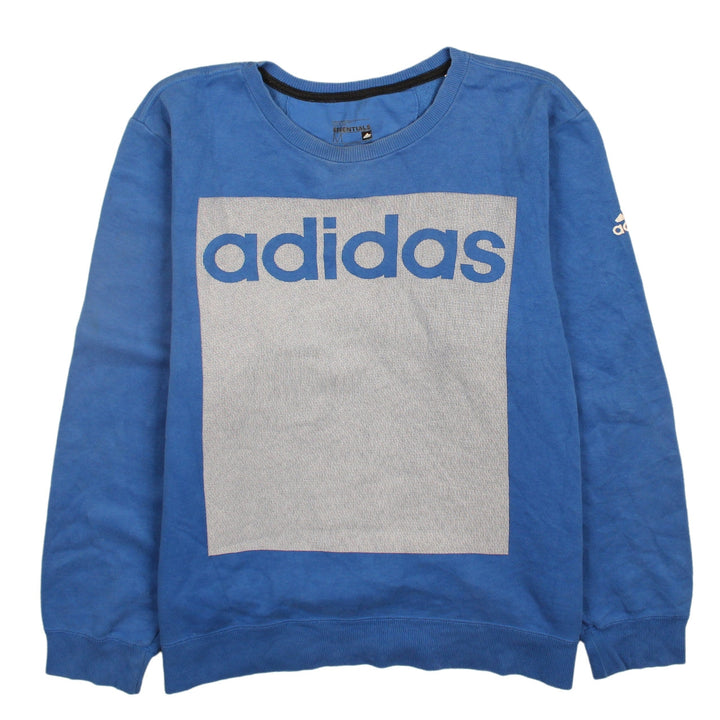 Adidas Men's Blue Crew Neck Sport Essentials Sweatshirt Medium