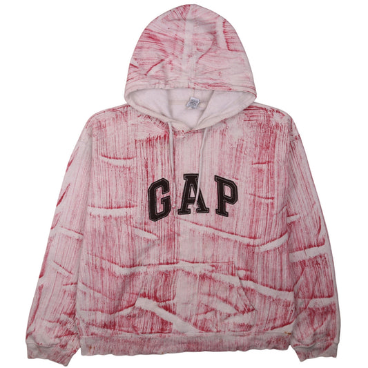 GAP Womens Pink Red Tie Dye Pullover Hoodie Size L Cotton Blend