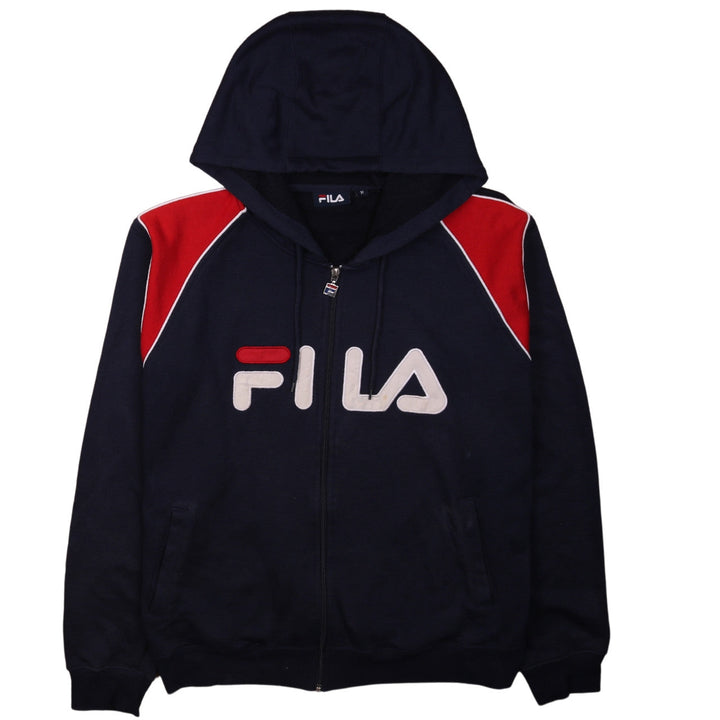 FILA Men's Blue Red Full Zip Hoodie Size M Logo Sportswear
