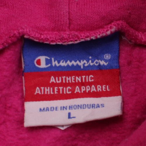 Champion Womens Pink MSMC Pullover Hoodie Size L Cotton Blend