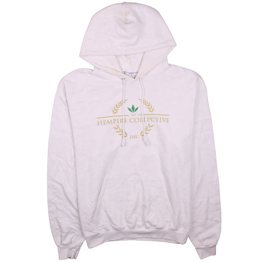 Champion Mens White Pullover Hoodie L Hempire Collective Logo