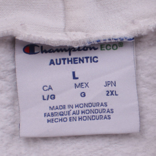 Champion Mens White Pullover Hoodie L Hempire Collective Logo
