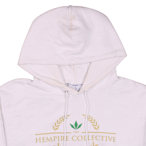 Champion Mens White Pullover Hoodie L Hempire Collective Logo