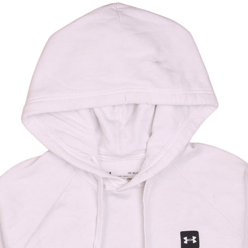 Under Armour Men's White ColdGear Pullover Hoodie Size L Loose Fit
