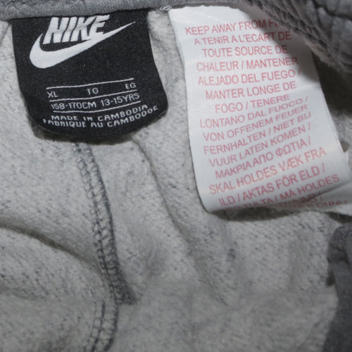 Nike Boys Grey XL Jogger Sweatpants Elastic Waist Fleece Trousers
