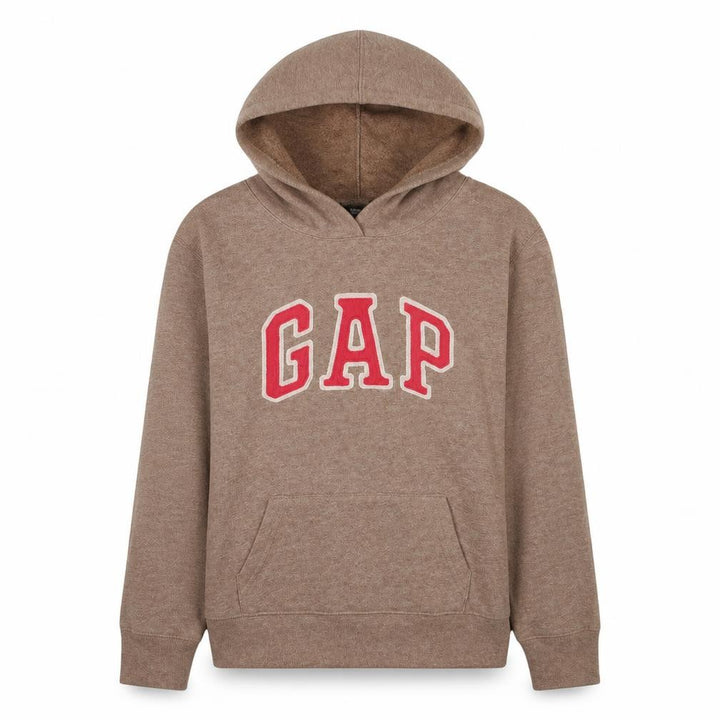 Gap Women Beige Logo Pullover Hoodie Small Casual Cotton Blend
