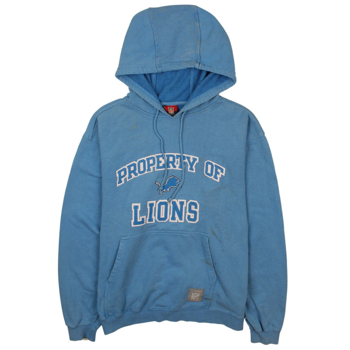 Reebok Men’s Blue Pullover Hoodie M NFL Lions Relaxed Fit Vintage
