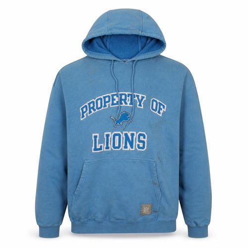 Reebok Men’s Blue Pullover Hoodie M NFL Lions Relaxed Fit Vintage
