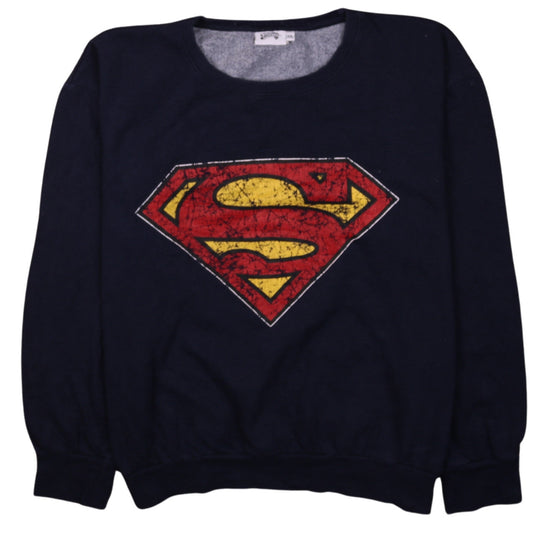 Superman Men's Blue 2XL Pullover Graphic Sweatshirt