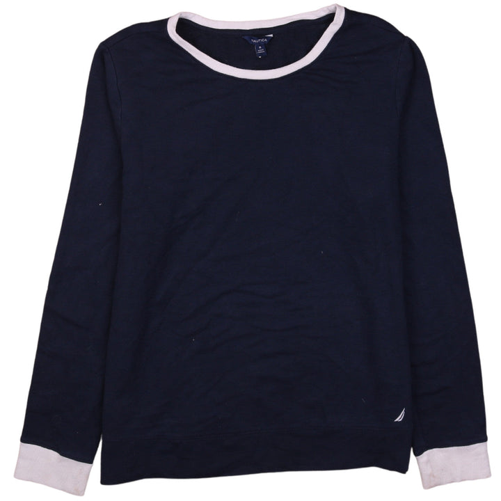 Nautica Mens Blue Long Sleeve Crew Neck Cotton T-Shirt M