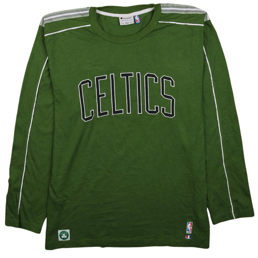 Champion Men's Green Celtics Long Sleeve Crew Neck T-Shirt XL