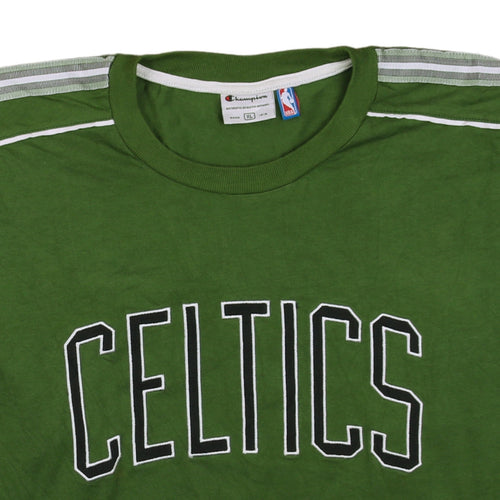 Champion Men's Green Celtics Long Sleeve Crew Neck T-Shirt XL