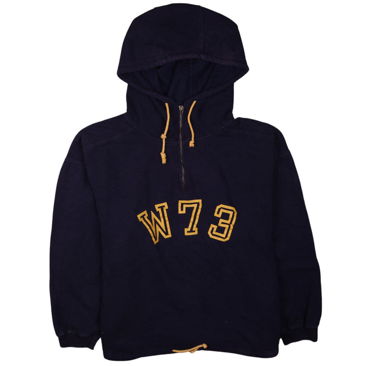 GAP Men's Blue 1/2 Zip Hoodie L W73 Vintage College Style