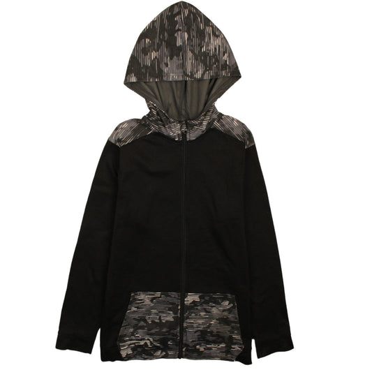 Champion Boys Black Camouflage Full Zip Hoodie XL (14-16) Cotton Blend