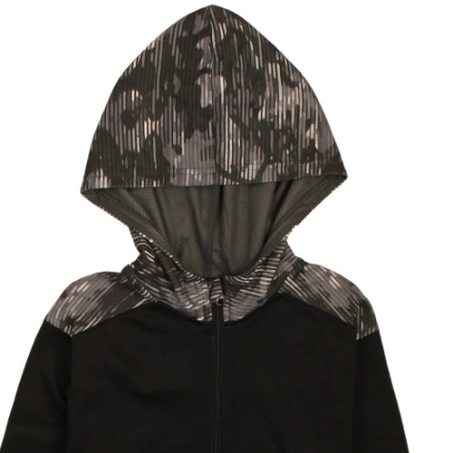 Champion Boys Black Camouflage Full Zip Hoodie XL (14-16) Cotton Blend