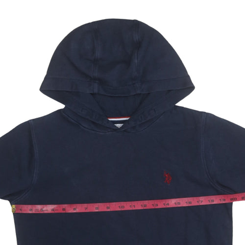 U.S. Polo Assn Boys Navy Blue Pullover Hoodie 15-16 Years Cotton Blend