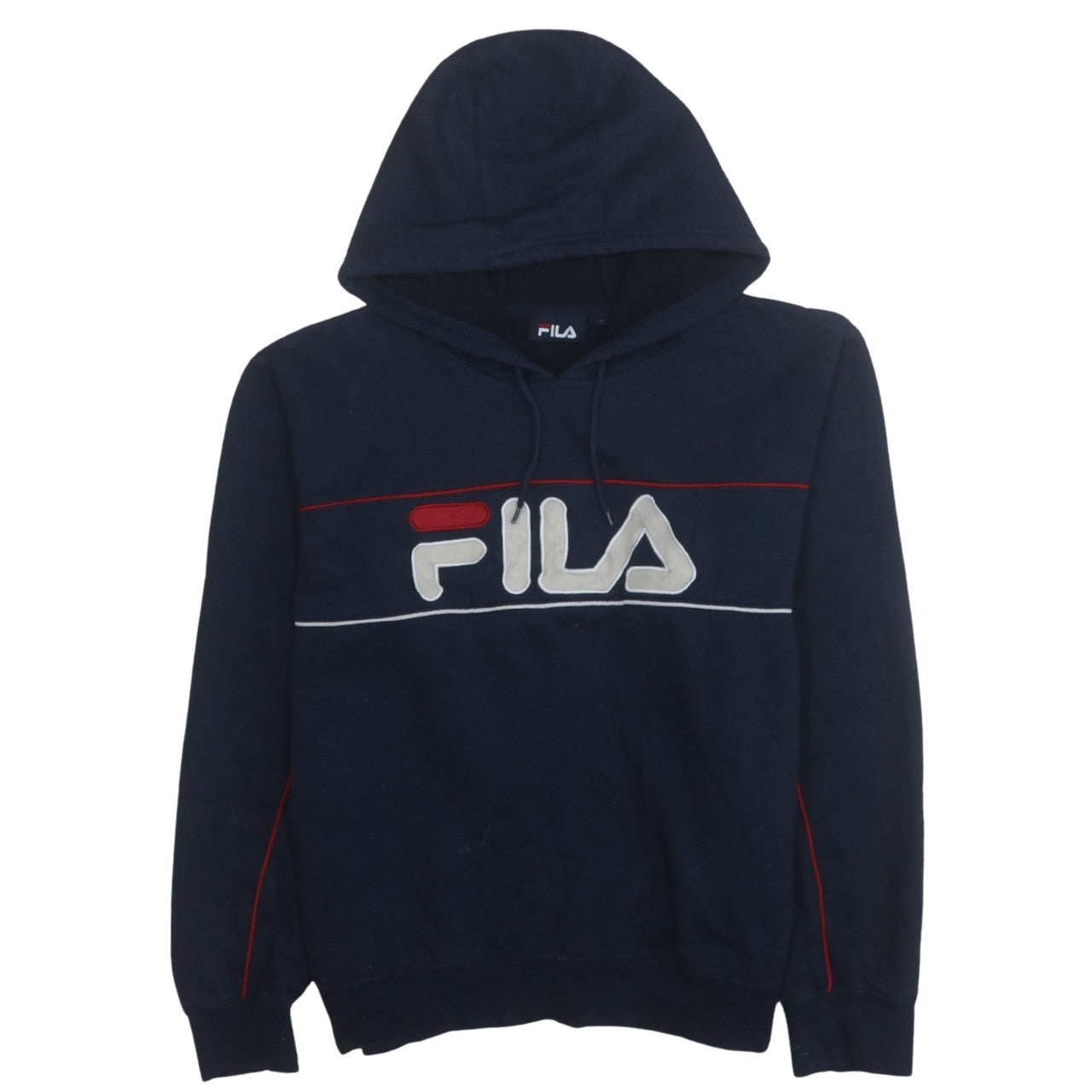 FILA Men’s Blue Pullover Hoodie S Logo Fleece Sweatshirt