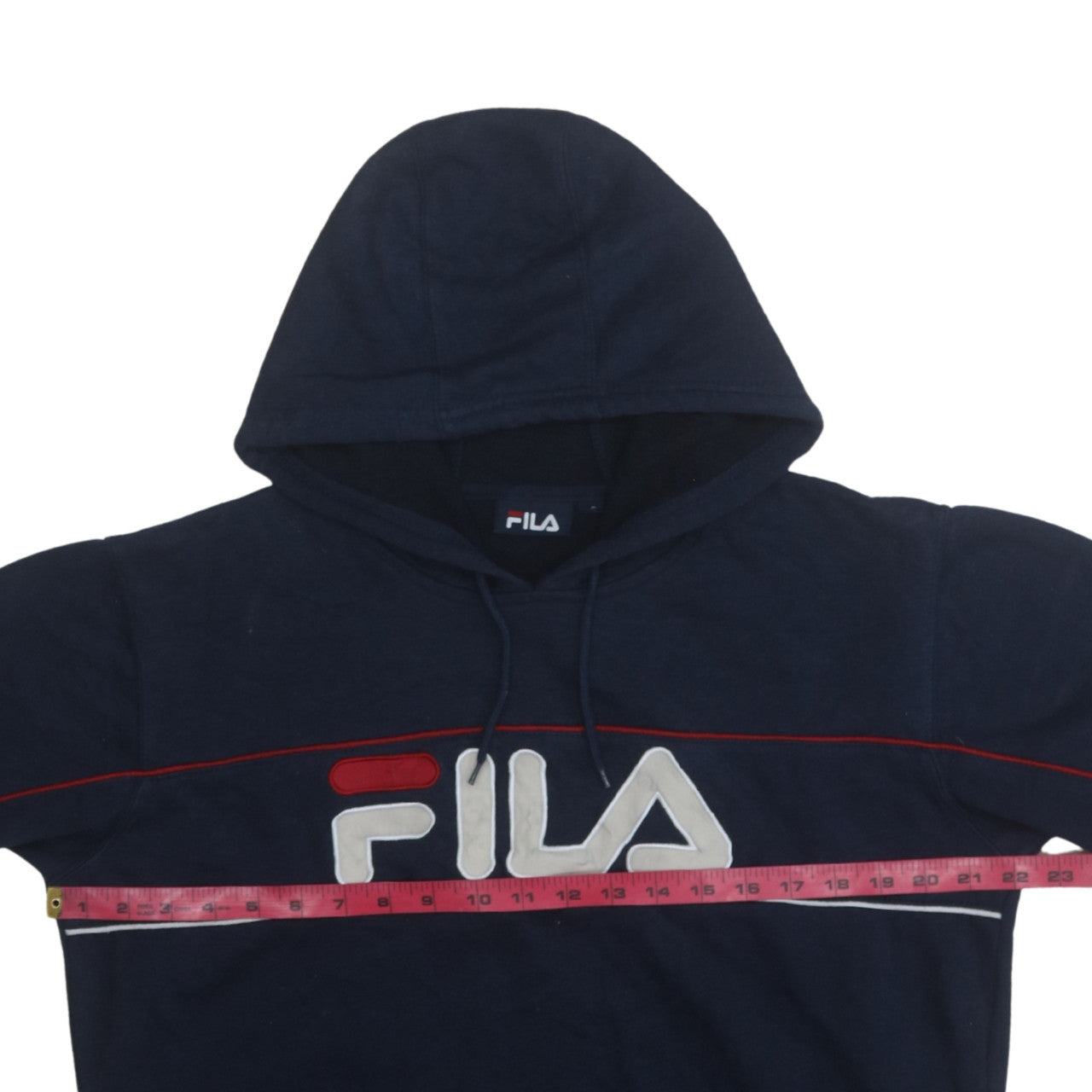 FILA Men’s Blue Pullover Hoodie S Logo Fleece Sweatshirt