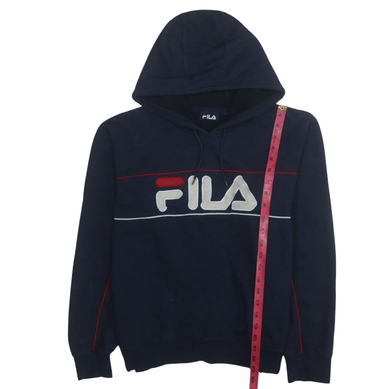 FILA Men’s Blue Pullover Hoodie S Logo Fleece Sweatshirt