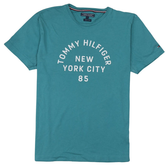 Tommy Hilfiger Men's Green Crew Neck Organic Cotton Graphic T-Shirt L