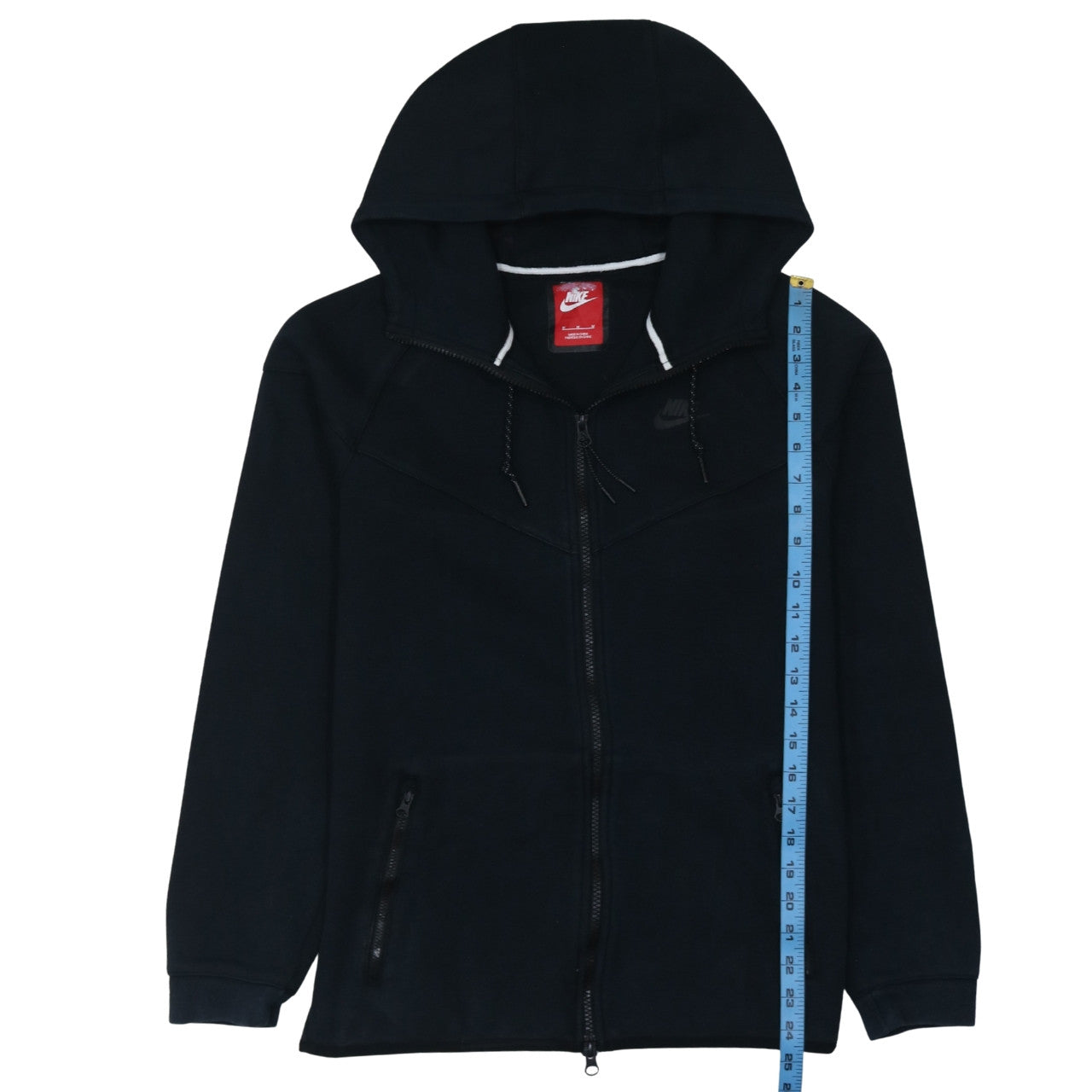 Nike Men's Black Full Zip Hoodie Size M Regular Cotton Blend