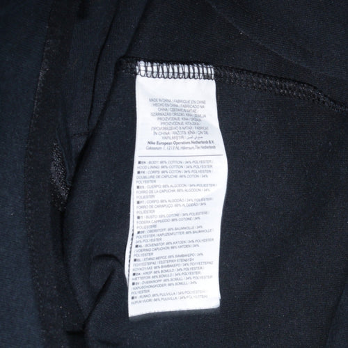 Nike Men's Black Full Zip Hoodie Size M Regular Cotton Blend