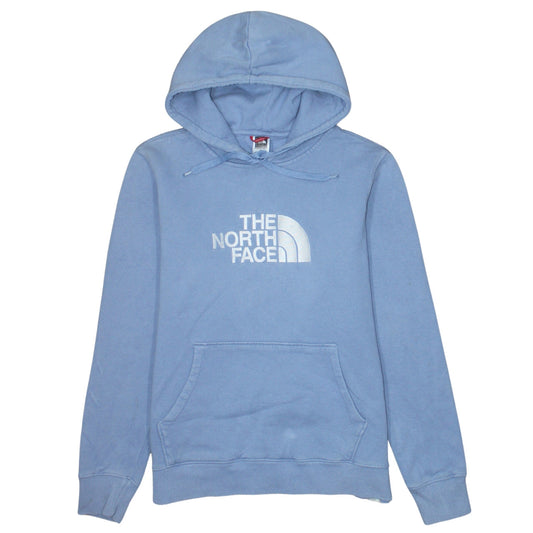 The North Face Womens Blue Pullover Hoodie Large Cotton Logo Casual