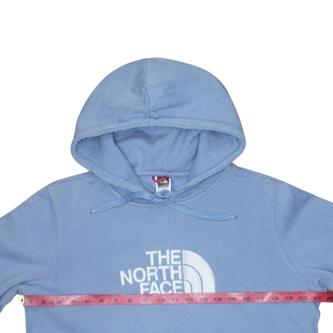 The North Face Womens Blue Pullover Hoodie Large Cotton Logo Casual