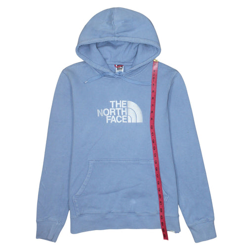 The North Face Womens Blue Pullover Hoodie Large Cotton Logo Casual