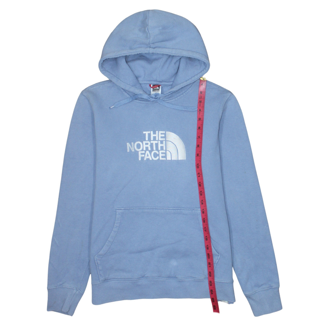 The North Face Womens Blue Pullover Hoodie Large Cotton Logo Casual