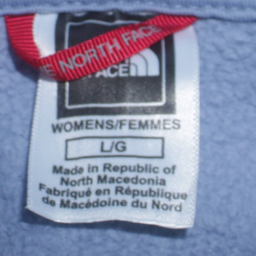 The North Face Womens Blue Pullover Hoodie Large Cotton Logo Casual