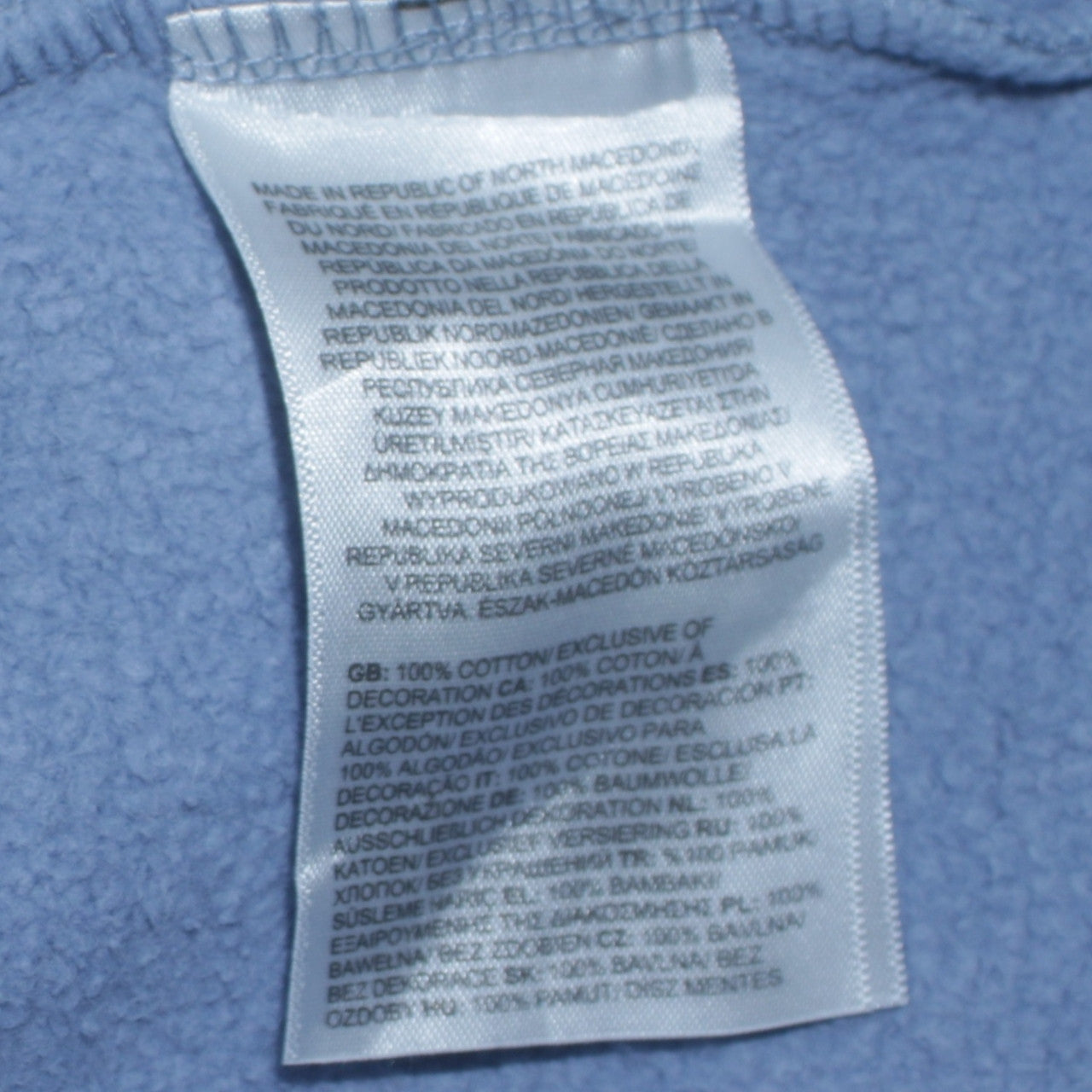 The North Face Womens Blue Pullover Hoodie Large Cotton Logo Casual