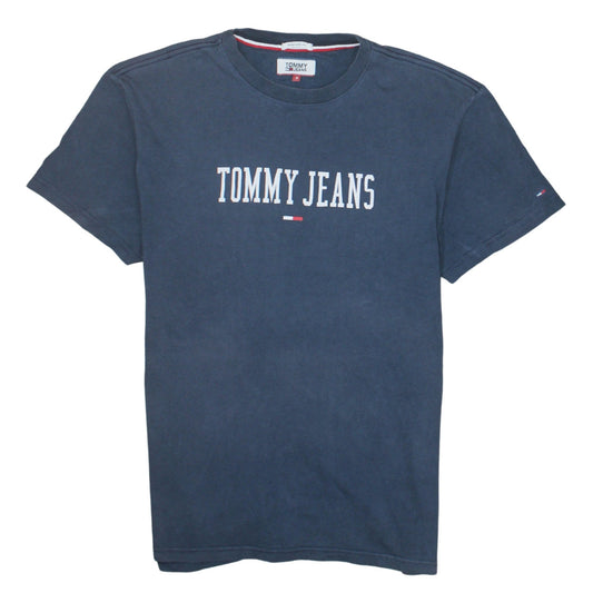Tommy Jeans Men's Blue Regular Fit Logo Cotton T-Shirt Size S