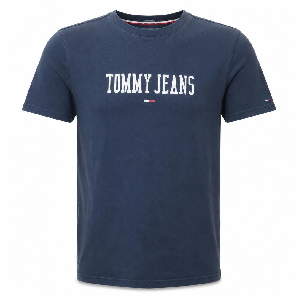 Tommy Jeans Men's Blue Regular Fit Logo Cotton T-Shirt Size S