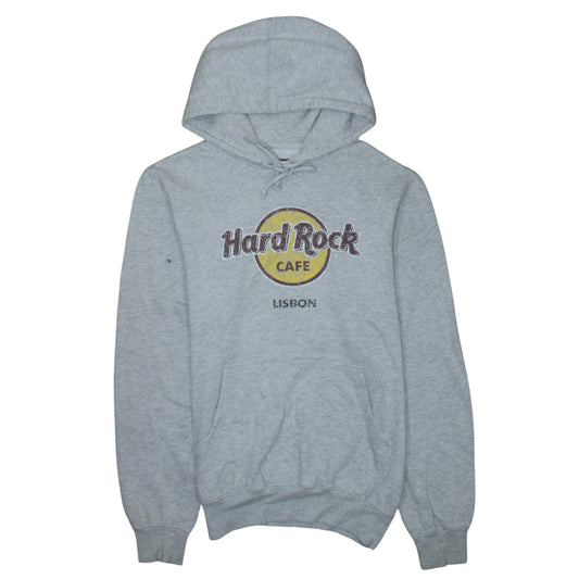 Hard Rock Cafe Lisbon Grey Pullover Hoodie Women Medium Cotton Blend