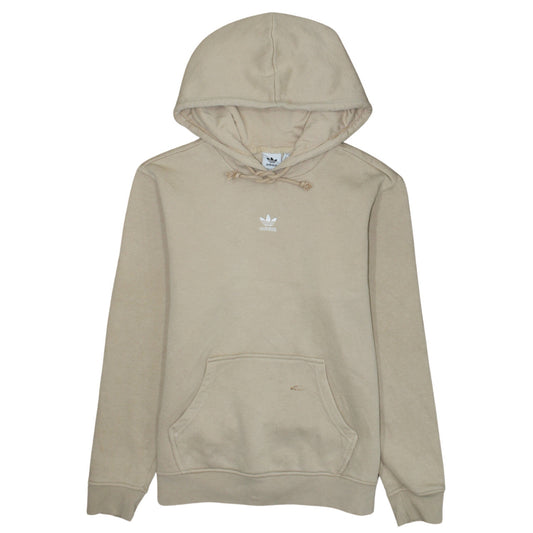 Adidas Women Beige Pullover Hoodie Size 8 Cotton Logo Casual
