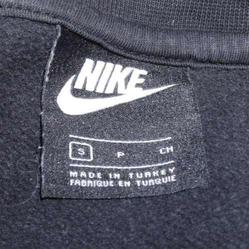 Nike Men's Black Pullover Sweatshirt Small Red Logo Crew Neck Fleece