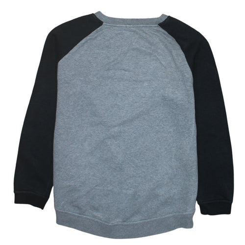 Nike Air Mens Grey Black Pullover Sweatshirt M Crew Neck Regular Fit