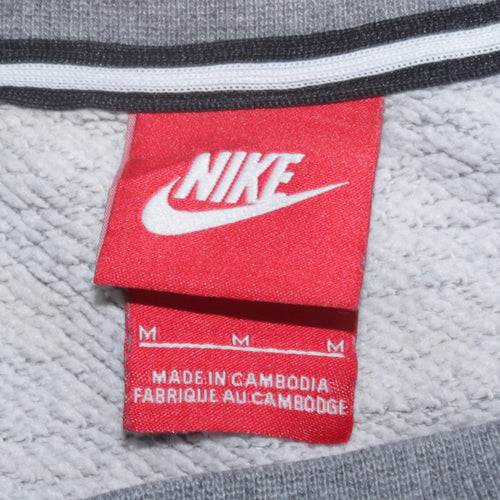Nike Air Mens Grey Black Pullover Sweatshirt M Crew Neck Regular Fit